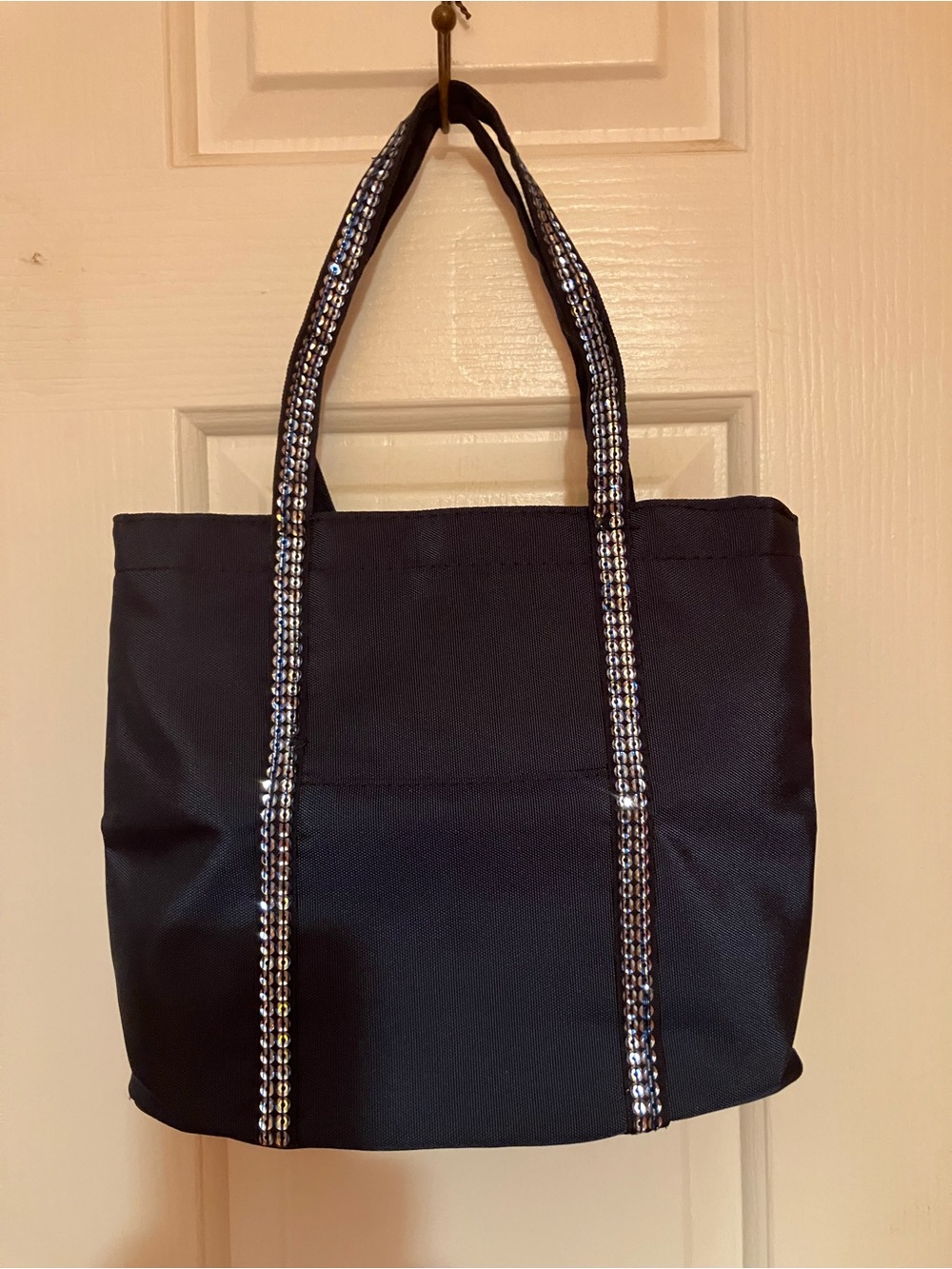 Black Sequin-Trim Tote Bag - Women
